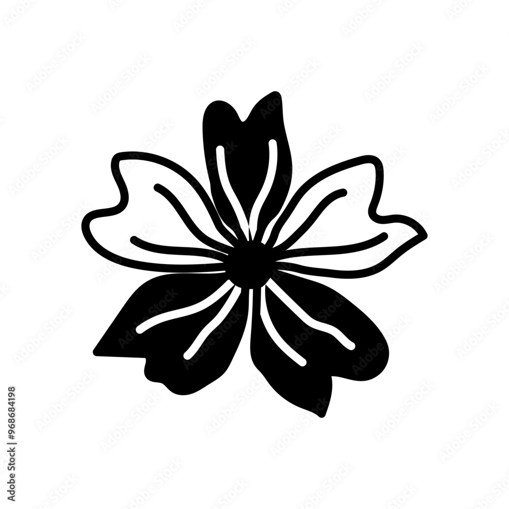 Mallow Flower Glyph Icon, Vector illustration Mallow Flower Glyph Icon, Vector illustration