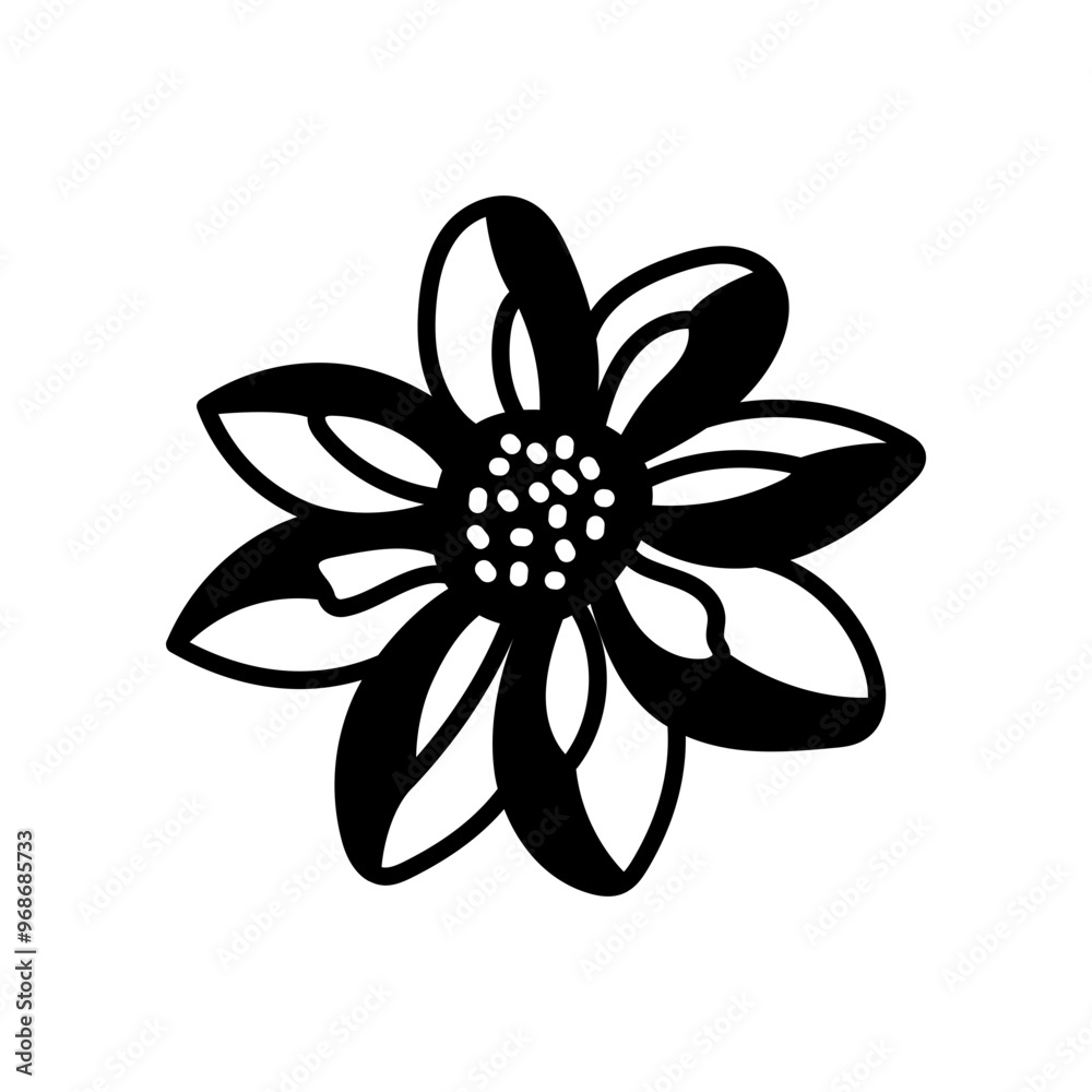 Pink Dahlia Glyph Icon, Vector illustration Pink Dahlia Glyph Icon, Vector illustration