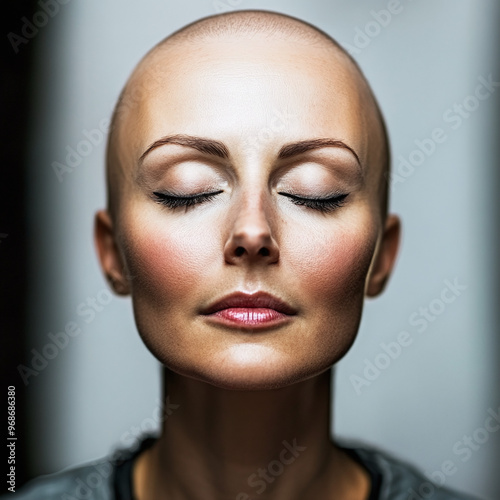 Photo of a Woman with Alopecia, Bald Woman