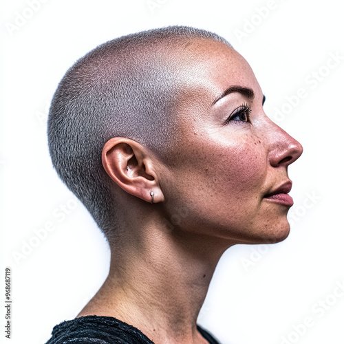 Photo of a Woman with Alopecia, Bald Woman