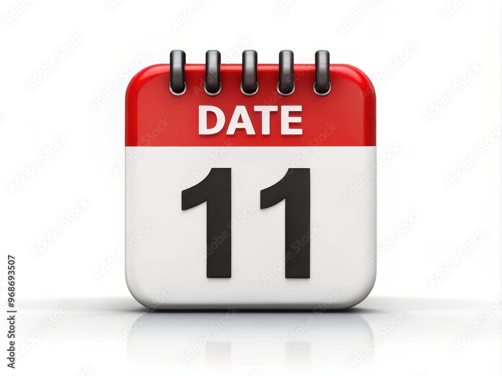 Calendar Icon Displaying Number 11 Date Calendar Icon Displaying Number 11 Date