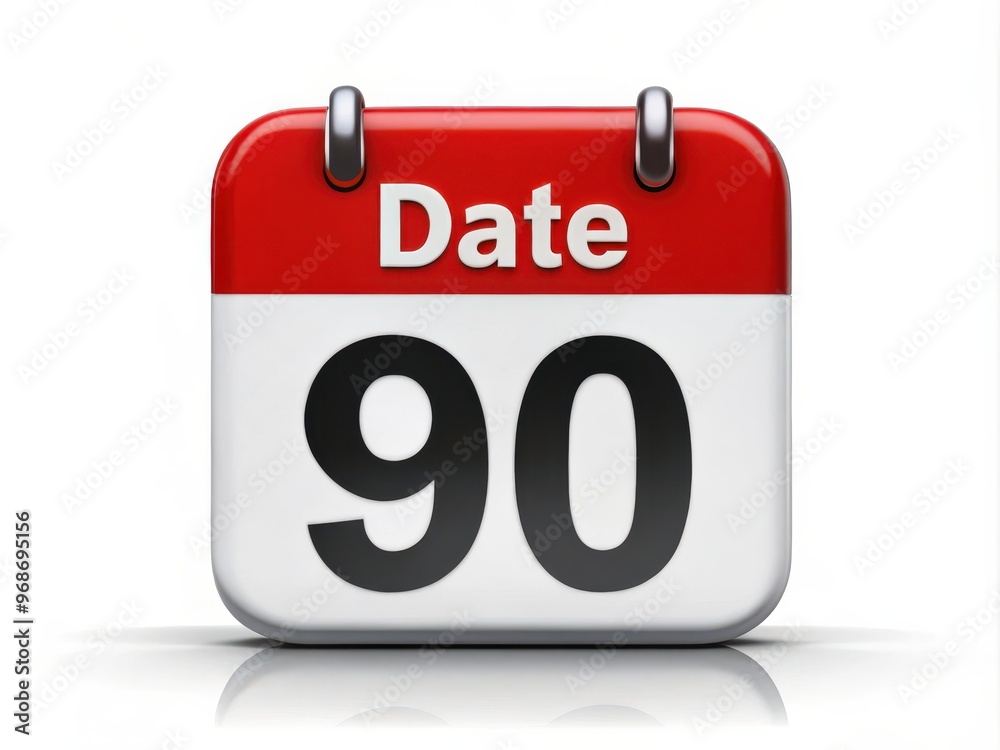 Calendar Icon Showing Number Ninety Calendar Icon Showing Number Ninety
