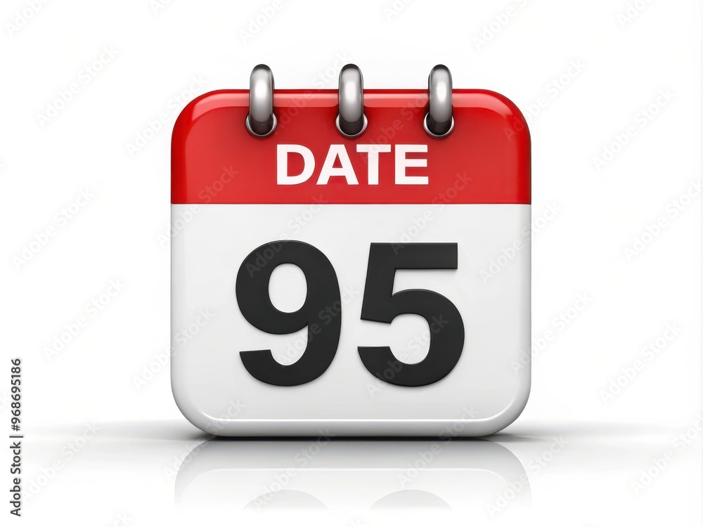 Calendar Icon with Number Ninety-Five Calendar Icon with Number Ninety-Five