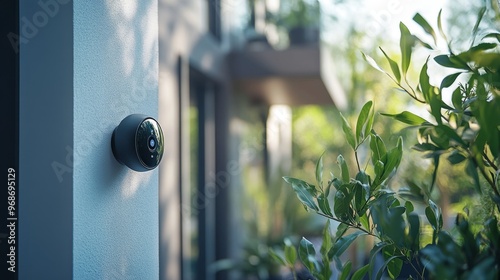 AI-powered automated home security systems identifying and deterring intruders in real-time: Smart security systems using AI to detect suspicious activity and prevent break-ins. photo