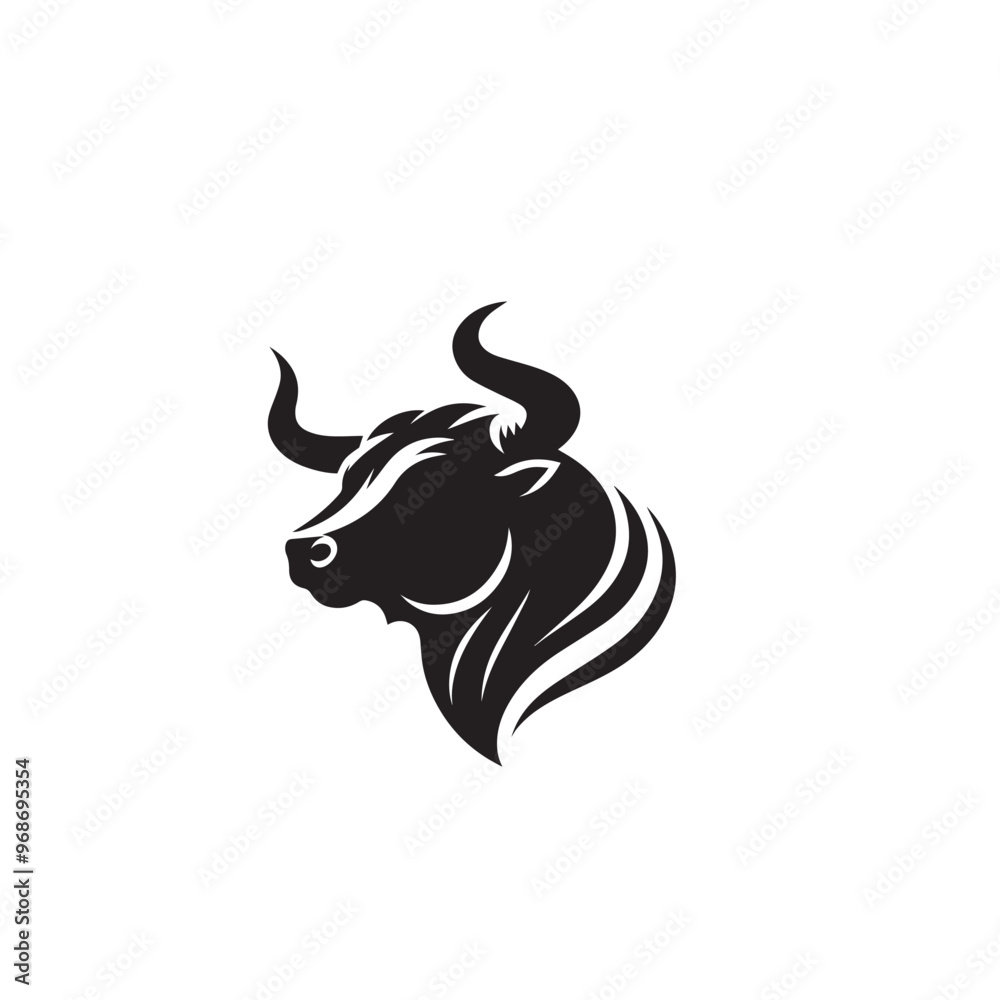 Cow silhouette. cow logo, icon black and white. Cow vector design. Bull, dairy cow Cow silhouette. cow logo, icon black and white. Cow vector design. Bull, dairy cow