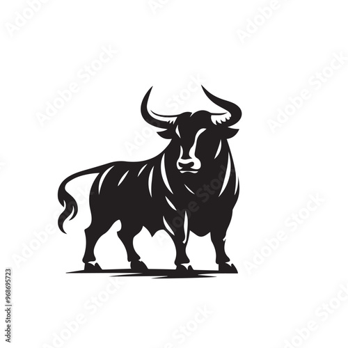 Cow silhouette. cow logo, icon black and white. Cow vector design. Bull, dairy cow