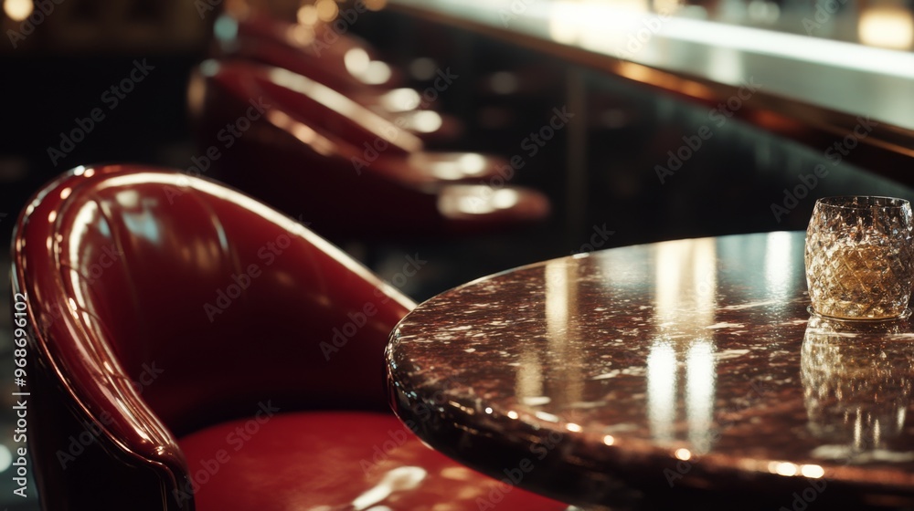Fototapeta premium Sleek nostalgic elements close-up, refined textures, glossy surfaces, retro tones