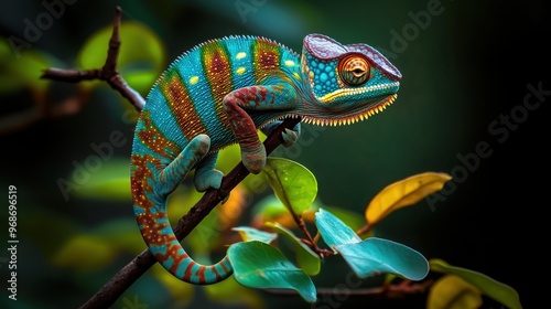 Fototapeta Naklejka Na Ścianę i Meble -  Chameleon resting on a branch