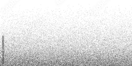 Noise dot grain background with abstract grunge texture, vector gradient. Grain noise background of black irregular dots and grainy halftone fade effect with sand dust particles on dotwork gradient