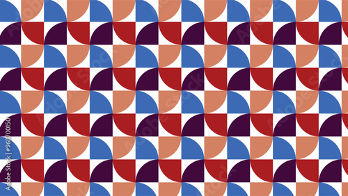Geometric colorful shapes abstract   seamless patterns with a white background