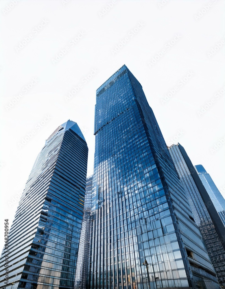 Contemporary Cityscape: Detailed 3D Render of a Metropolis on White Contemporary Cityscape: Detailed 3D Render of a Metropolis on White