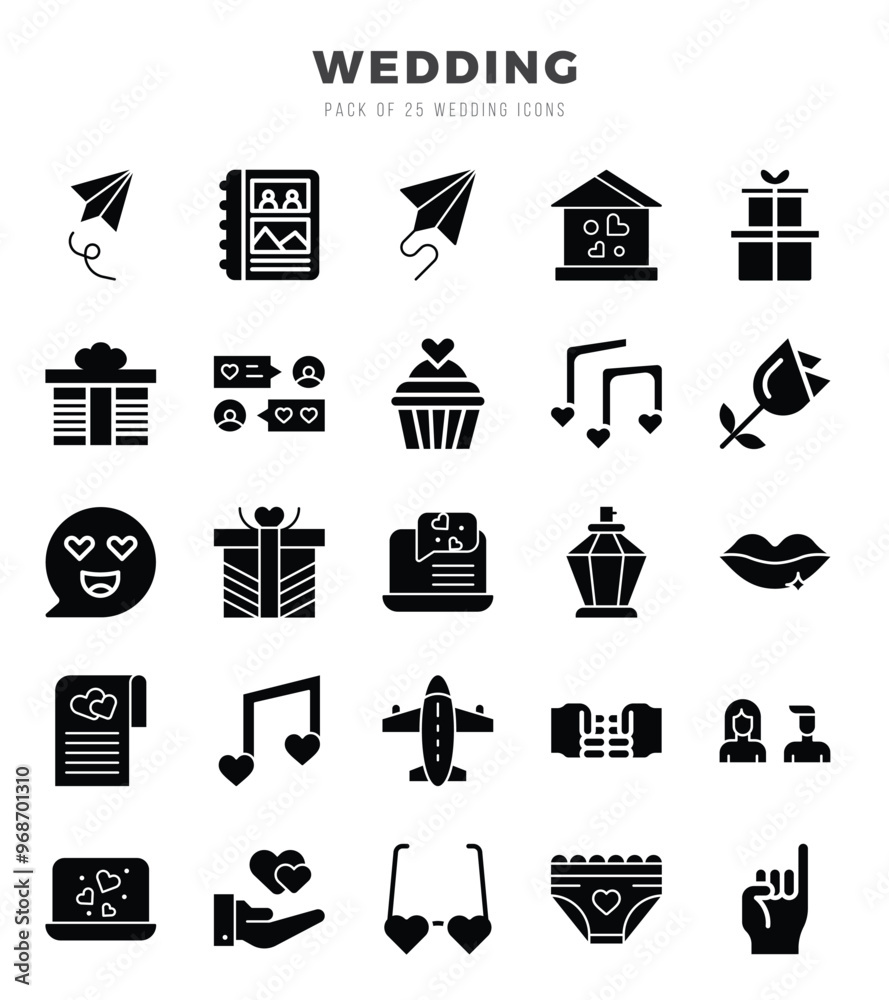 Naklejka premium Wedding icons set for website and mobile site and apps.