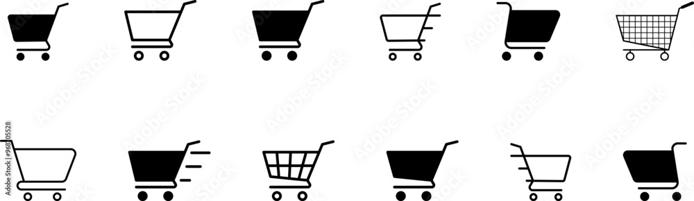 Shopping Cart Icons set Shopping cart sign for web, mobile apps, ui. Trolley icon vector isolated on white background Shopping Cart Icons set Shopping cart sign for web, mobile apps, ui. Trolley icon vector isolated on white background