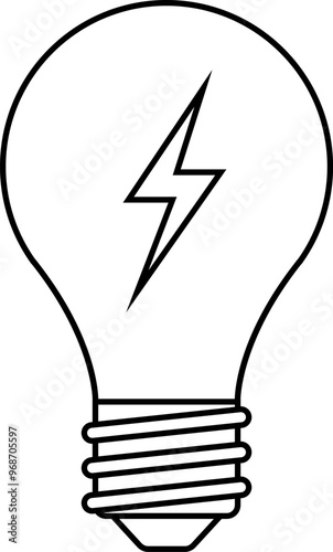 Light Bulb line icon vector, isolated on white background. Idea sign, solution, thinking concept. Lighting Electric lamp, electricity, shine, shiny. Flat style for graphic design, logo, web site, UI.