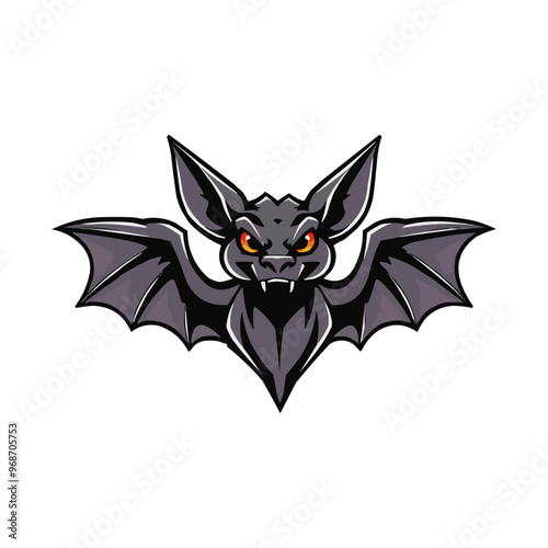 bat logo editable vector illustration. bat mascot logo. Vampire Bat flying silhouette logo style design white background.