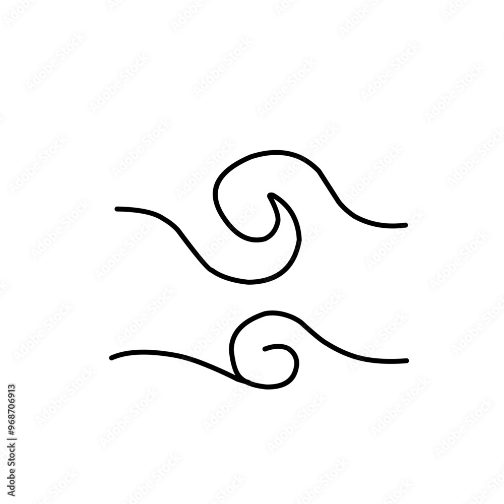 Blowing wind line icon