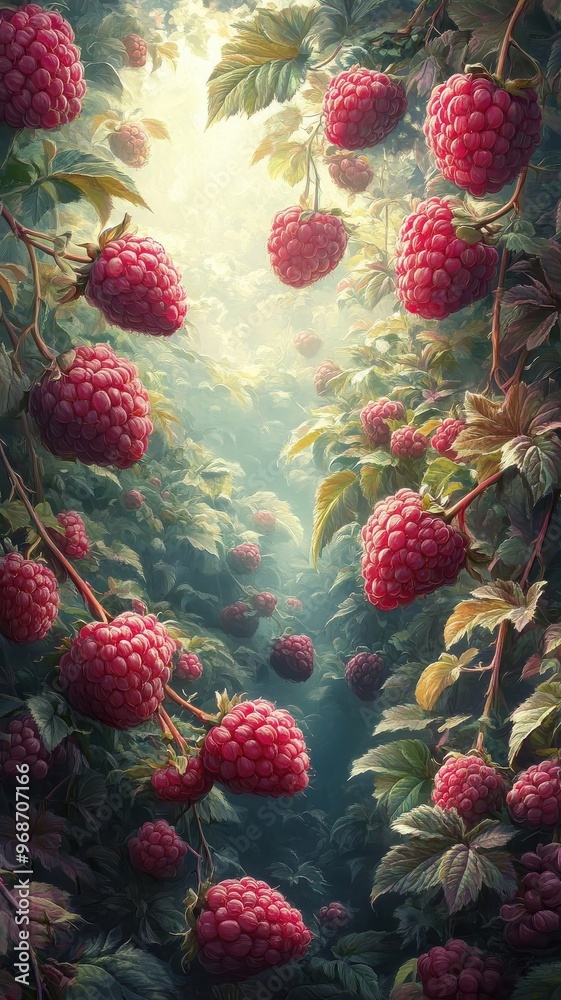 Surreal raspberry vision blending dreamlike and fantastical elements for an imaginative and unique representation. Surreal raspberry vision blending dreamlike and fantastical elements for an imaginative and unique representation.