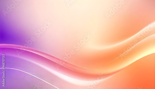 Abstract colorful background with smooth curved lines and gradient swirling, iridescent liquid with hues of purple