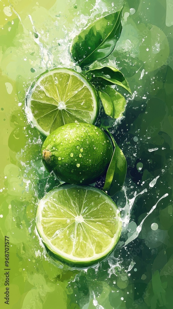 Stylized lime with creative design elements, offering a modern and distinctive portrayal with artistic flair. Stylized lime with creative design elements, offering a modern and distinctive portrayal with artistic flair.