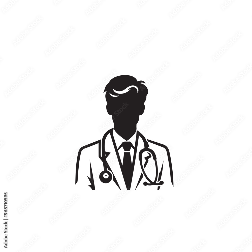Doctor vector silhouette. Doctor logo, icon. Doctor illustration isolated on white background. Doctor vector silhouette. Doctor logo, icon. Doctor illustration isolated on white background.