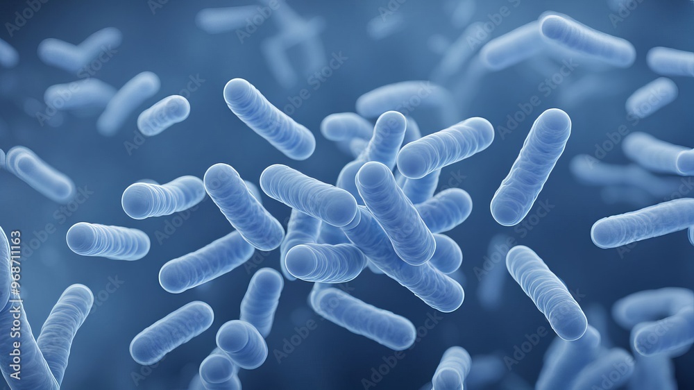 Microscopic image of probiotic microorganisms. Microscopic image of probiotic microorganisms.