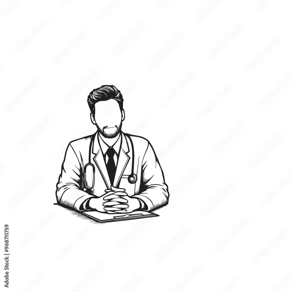 Fototapeta premium Doctor vector silhouette. Doctor logo, icon. Doctor illustration isolated on white background.
