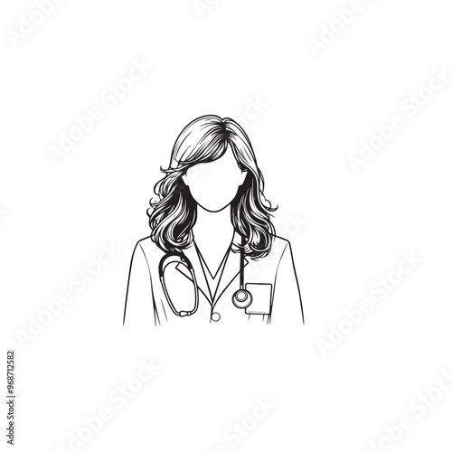 Doctor silhouette. Male and Female doctor vector design. Doctor logo, icon.