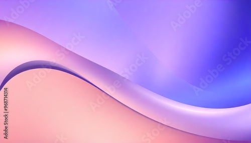 Abstract background with smooth curved lines and gradient swirling, iridescent liquid with hues of purple