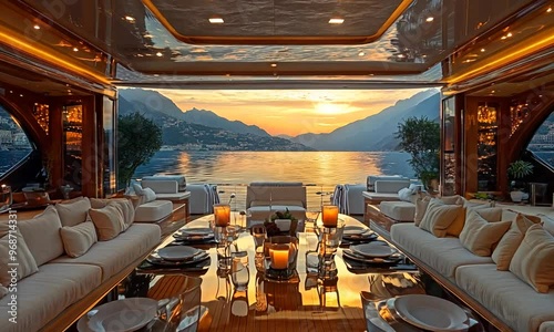 Luxury Yacht with Breathtaking Sunset View