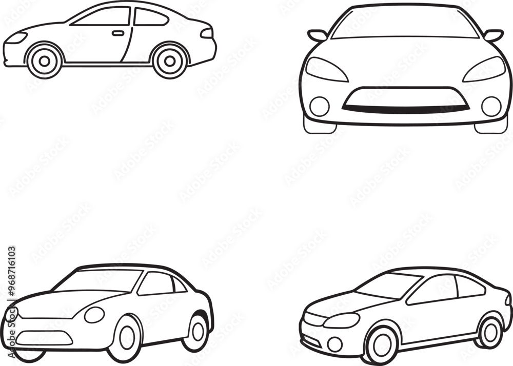 Obraz premium set of cars isolated on white