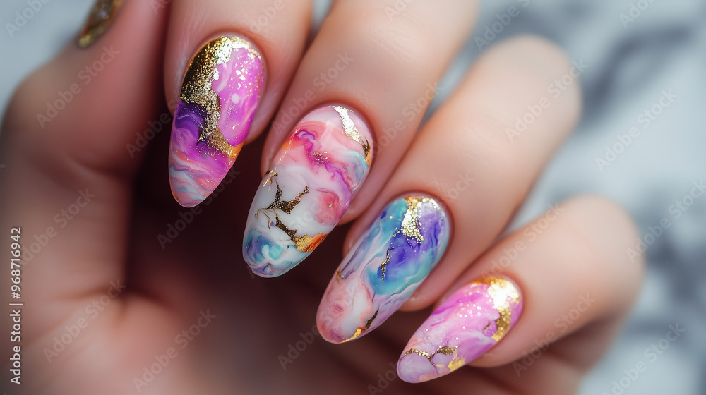 marble nail art marble nail art