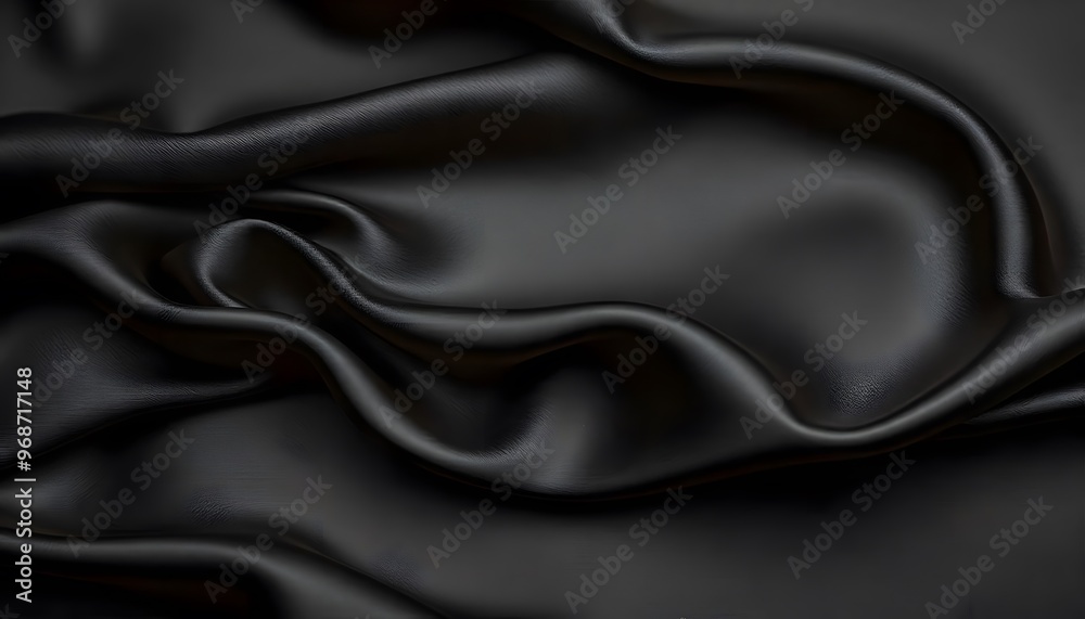 Fototapeta premium Abstract background luxury black cloth or liquid wave deep black background and subtle shadows.