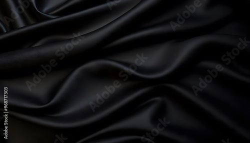 Abstract background luxury black cloth or liquid wave deep black background and subtle shadows.