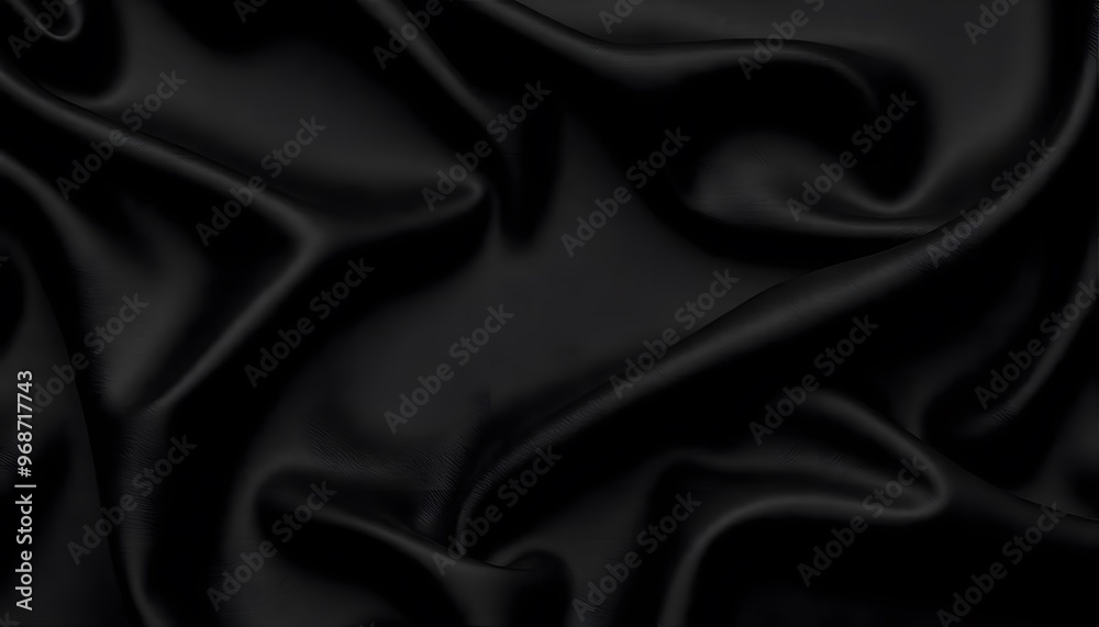 Fototapeta premium Abstract background luxury black cloth or liquid wave deep black background and subtle shadows.