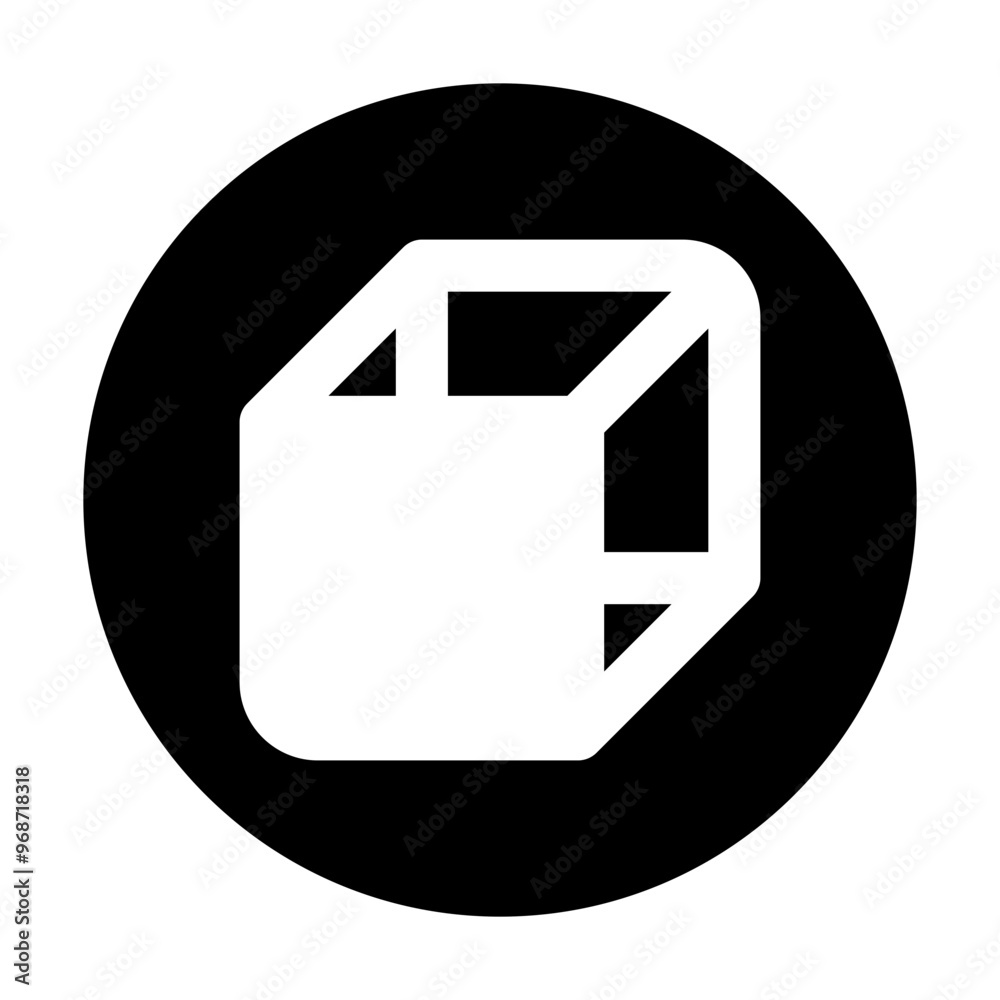 Cube Icon Circular Filled Style Cube Icon Circular Filled Style