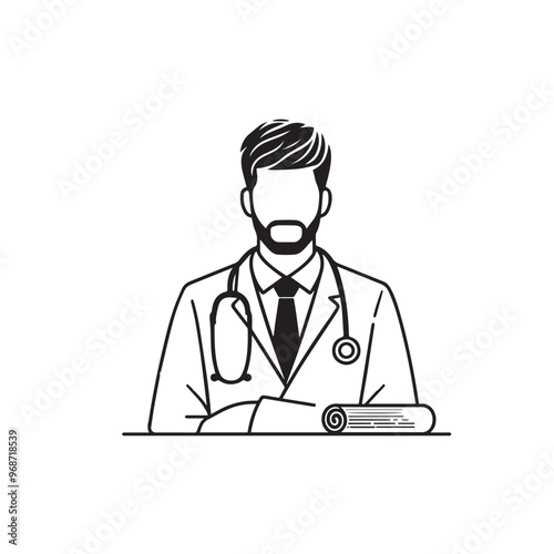 Doctor silhouette. Male and Female doctor vector design. Doctor logo, icon.