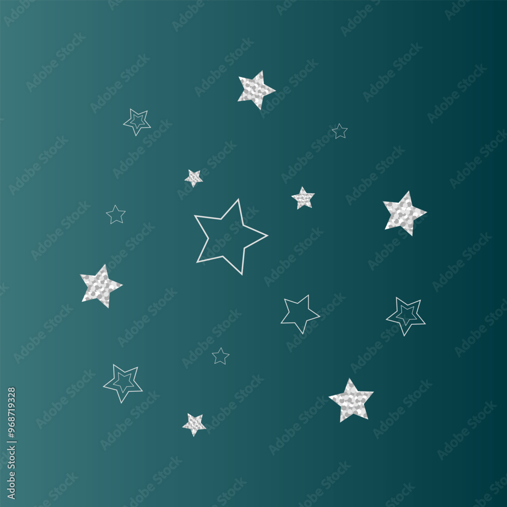 Obraz premium Set of silver shiny stars for design