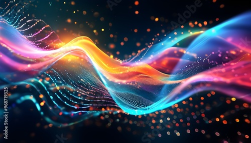 Dynamic Abstract Waves with Colorful Particles in Motion