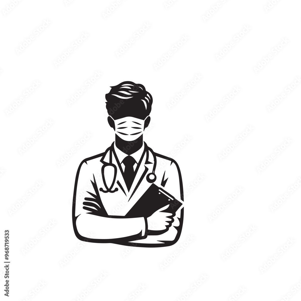 Doctor silhouette. Male and Female doctor vector design. Doctor logo, icon. Doctor silhouette. Male and Female doctor vector design. Doctor logo, icon.