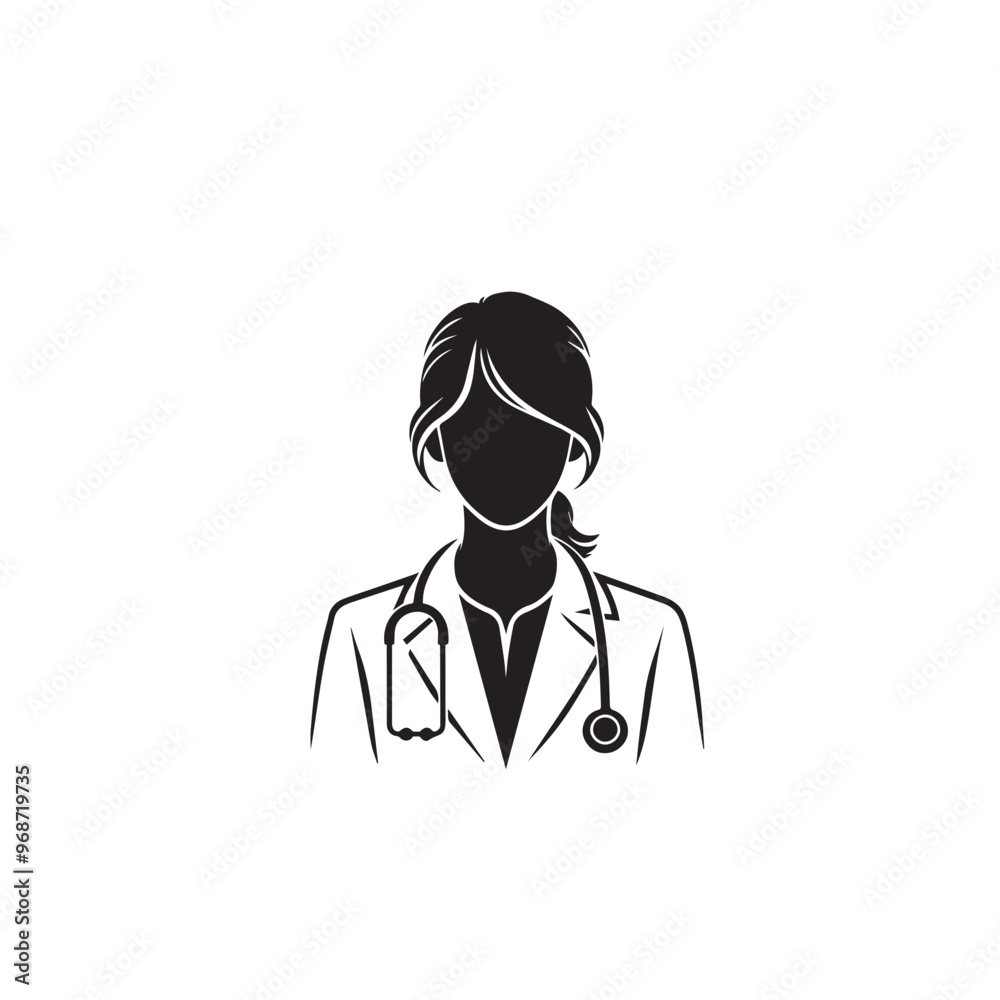 Doctor silhouette. Male and Female doctor vector design. Doctor logo, icon. Doctor silhouette. Male and Female doctor vector design. Doctor logo, icon.