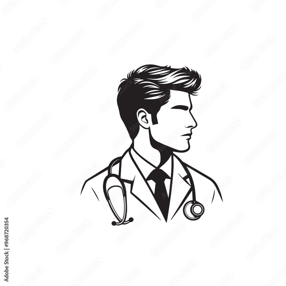 Doctor silhouette. Male and Female doctor vector design. Doctor logo, icon.