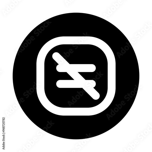 Not Equal Icon Circular Outline Style