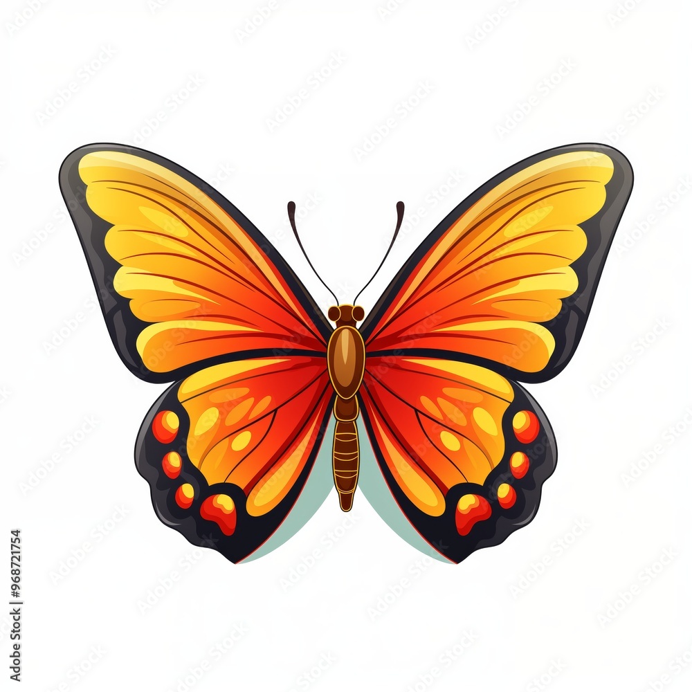 cartoon butterfly on white background cartoon butterfly on white background