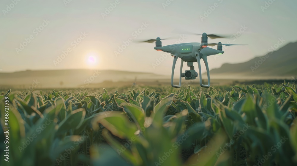 agricultural innovation, a futuristic farm using drones and AI-powered machinery to monitor crops, advanced precision agriculture techniques in use agricultural innovation, a futuristic farm using drones and AI-powered machinery to monitor crops, advanced precision agriculture techniques in use