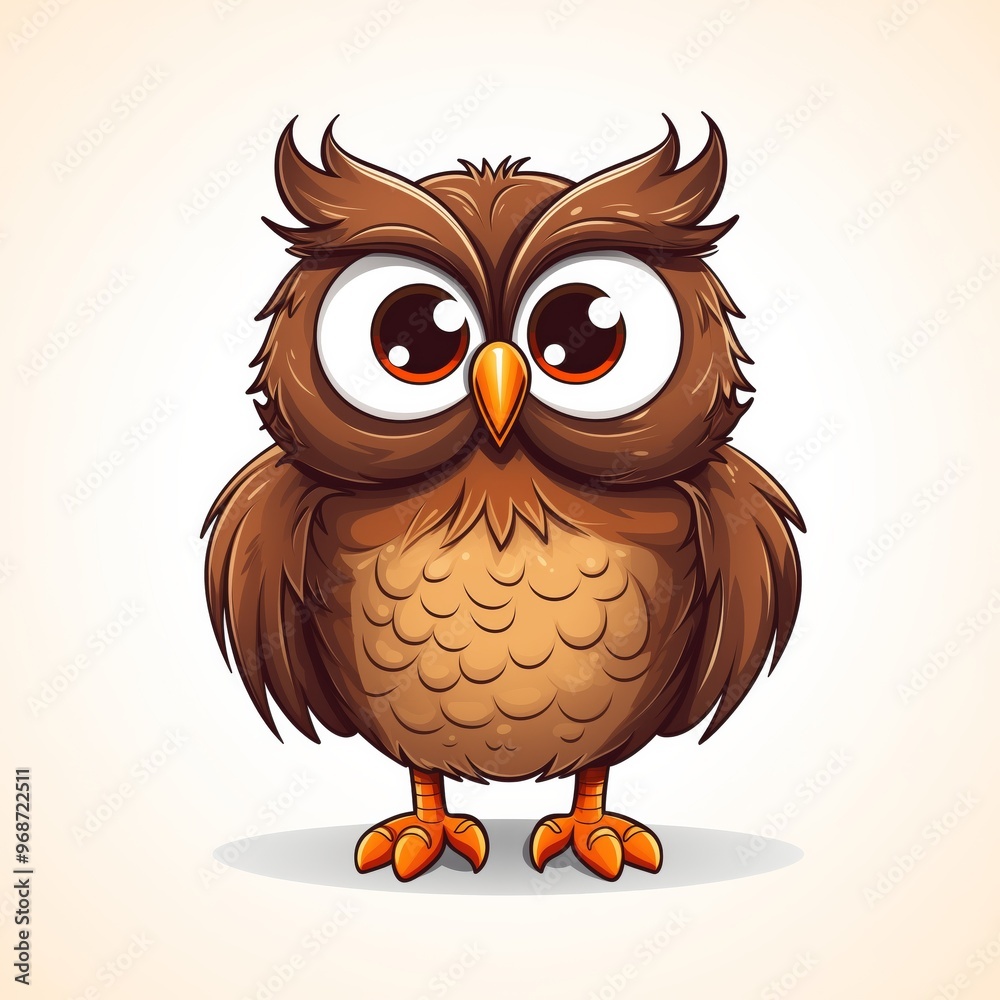 Cartoon owl on white background Cartoon owl on white background
