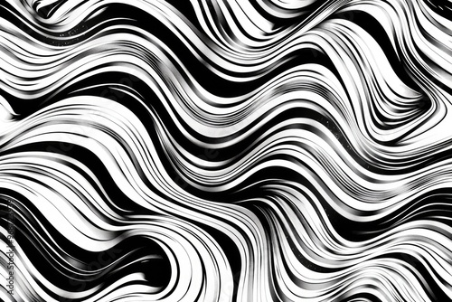 Modern black and white swirls pattern. Decorative, contemporary, unique background for various purposes.