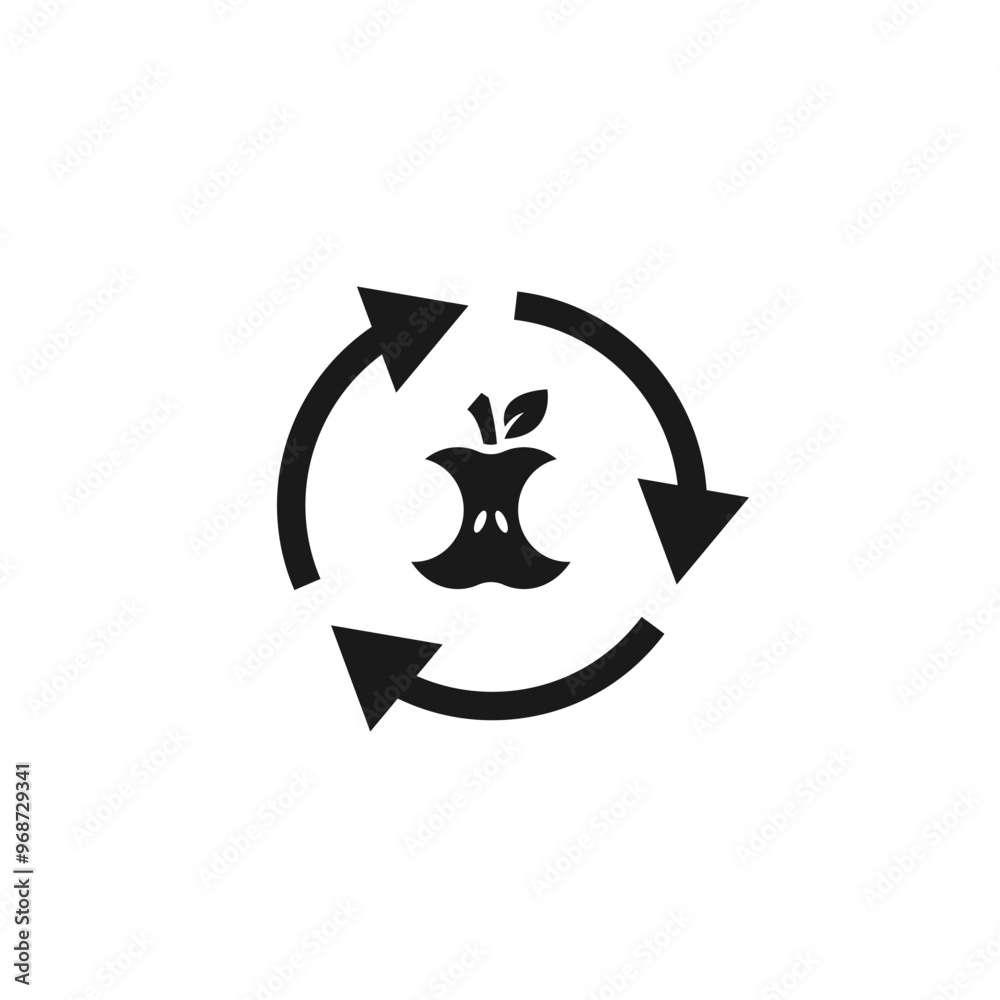 Organic recycle icon, Two green leaves with three arrows, reusable environmental. Recycling organic products. Ecology concept Organic recycle icon, Two green leaves with three arrows, reusable environmental. Recycling organic products. Ecology concept
