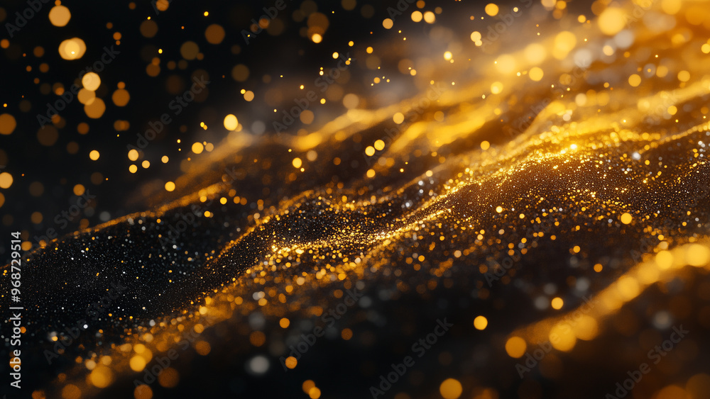 Golden Horizon: Dark Glitter Descends in a Minimalistic Cove