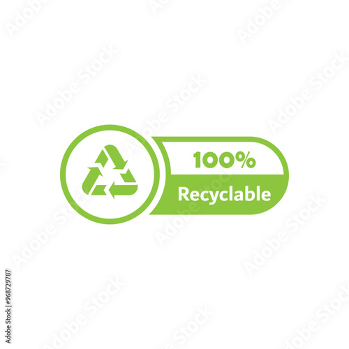 Biodegradable recyclable icon. organic bio package. Plastic free, biodegradable eco safe, recyclable and bio degradable package stamp. Vector