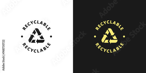 Biodegradable recyclable icon. organic bio package. Plastic free, biodegradable eco safe, recyclable and bio degradable package stamp. Vector